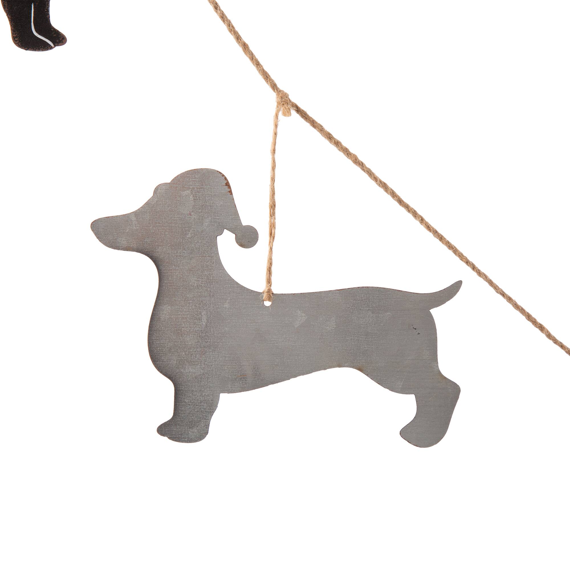 Glitzhome® 6ft. Metal Christmas Dog Garland Set